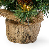 18" Pine Pre-Lit Clear LED Pre-Decorated Artificial Christmas Tree - NH735313