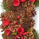 18.5" Pine Cone and Glitter Unlit Artificial Christmas Wreath - NH466313