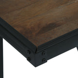 Modern Industrial Handcrafted Mango Wood Coffee Table, Dark Brown and Black - NH209413