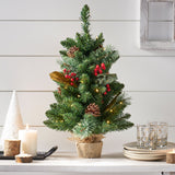 24" Pine Pre-Lit Clear LED Pre-Decorated Artificial Christmas Tree - NH635313