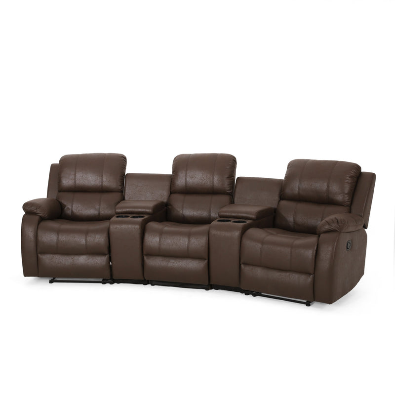 Contemporary Upholstered Theater Seating Reclining Sofa - NH716313