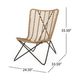 Juan Outdoor Wicker Accent Chairs, Set of 2