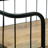 Modern Industrial Handcrafted Mango Wood Kitchen Cart with Wheels, Natural and Black - NH197413