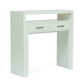 Contemporary Mango Wood Secretary Desk with Storage, White - NH335513