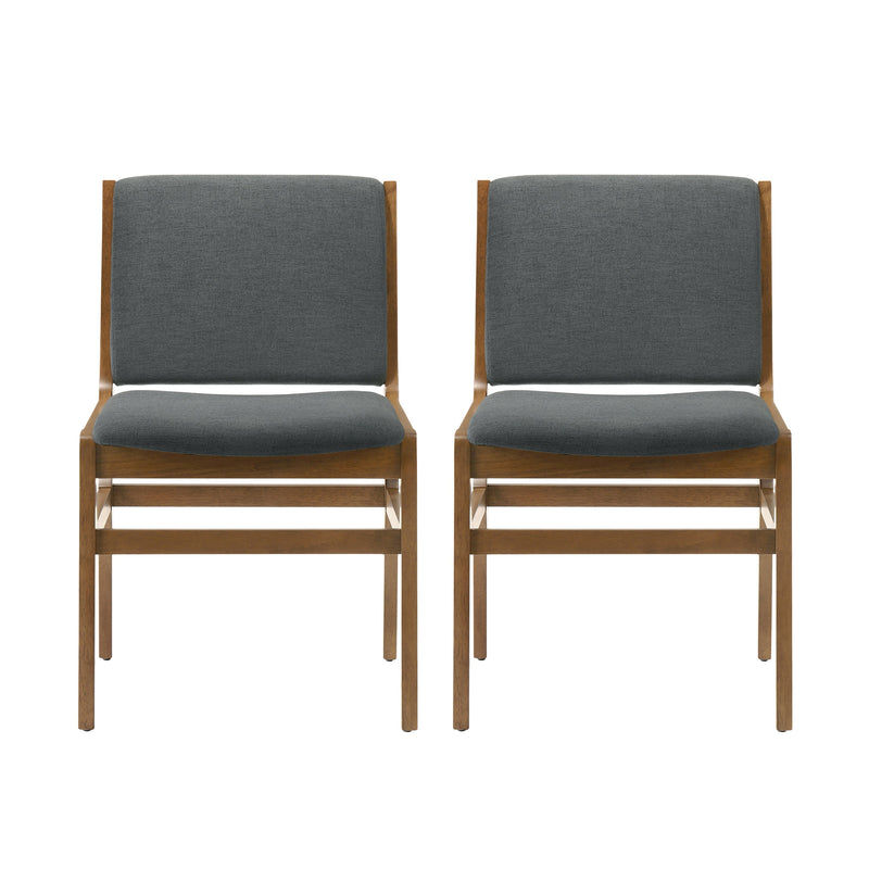 Galtin Contemporary Fabric Upholstered Wood Dining Chairs, Set of 2
