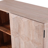 Handcrafted Boho Mango Wood Cabinet - NH480413