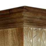 Boho Handcrafted Mango Wood Bookcase, Walnut and Distressed White - NH932413