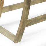 Rustic Handcrafted Mango Wood Console Table, Natural - NH758413