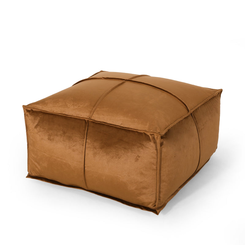 Modern Glam Velvet Square Bean Bag Ottoman - NH189213