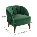 Contemporary Accent Seating Modern Velvet Barrel Club Chair