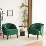 Contemporary Accent Seating Modern Velvet Barrel Club Chair