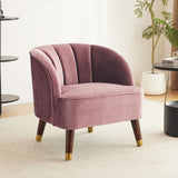 Contemporary Accent Seating Modern Velvet Barrel Club Chair