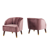 Contemporary Accent Seating Modern Velvet Barrel Club Chair