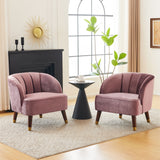 Contemporary Accent Seating Modern Velvet Barrel Club Chair