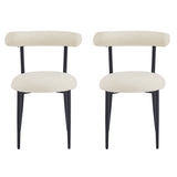Indoor Luxury Fabric Upholstered Dining Chairs, Set of 2