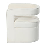 Contemporary Curved Armchair with Waist Pillow