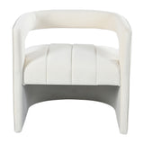 Contemporary Curved Armchair with Waist Pillow