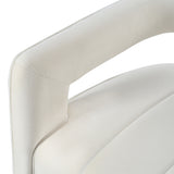 Contemporary Curved Armchair with Waist Pillow