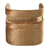 Contemporary Curved Armchair with Waist Pillow