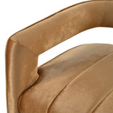 Contemporary Curved Armchair with Waist Pillow