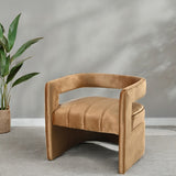 Contemporary Curved Armchair with Waist Pillow