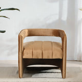 Contemporary Curved Armchair with Waist Pillow
