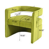 Contemporary Curved Armchair with Waist Pillow
