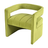 Contemporary Curved Armchair with Waist Pillow