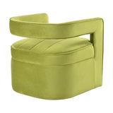Contemporary Curved Armchair with Waist Pillow
