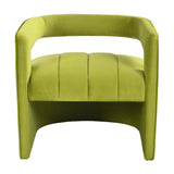 Contemporary Curved Armchair with Waist Pillow