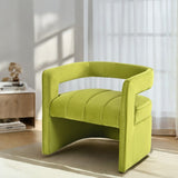 Contemporary Curved Armchair with Waist Pillow