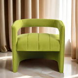 Contemporary Curved Armchair with Waist Pillow