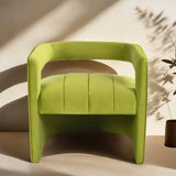 Contemporary Curved Armchair with Waist Pillow