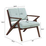 Mid-Century Modern Accent Chair with Plush Cushions, Green