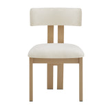 Set of 2 Modern Upholstered Dining Chairs Fabric with Sturdy Iron Frame