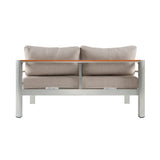 Jorsans Aluminum Outdoor Patio Loveseat with Beige Cushions