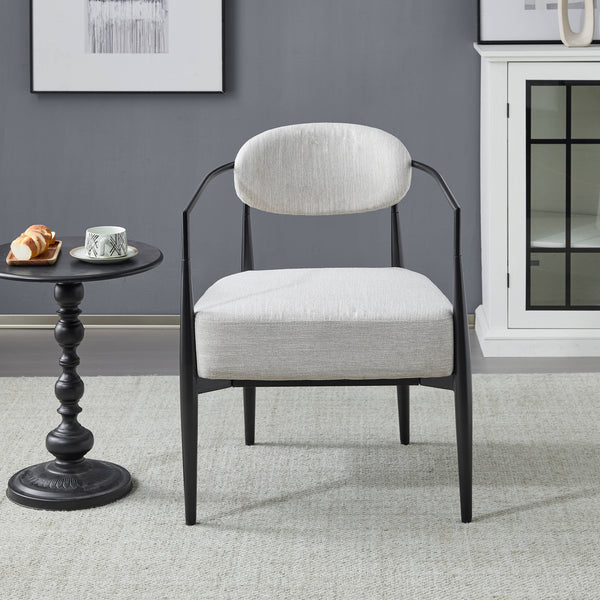 Mid-Century Fabric Dining Chair with Tapered Legs & Pocket Spring Seat