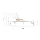 Halload Outdoor Modern Gray Mesh Chaise Lounge
