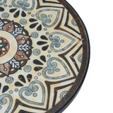 Outdoor Patio Floral Ceramic Side Table, Ceramic Tile