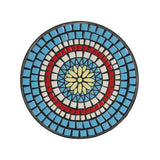 Outdoor Patio Floral Ceramic Side Table, Ceramic Tile