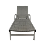 Outdoor Wicker and Aluminum Chaise Lounge, Gray Finish - NH455503