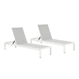 Outdoor Aluminum Pool Patio Beach Chaise Lounge Chair,Set of 2