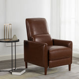 Comfy Upholstered Recliner Chair – Small Push Armchair with Footrest & Rubber Wood Legs
