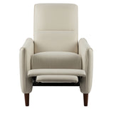Comfy Upholstered Recliner Chair – Small Push Armchair with Footrest & Rubber Wood Legs