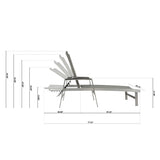 Outdoor Wicker and Aluminum Chaise Lounge, Gray Finish - NH455503