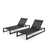 Outdoor Aluminum Chaise Lounge with Mesh Seating