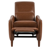 Comfy Upholstered Recliner Chair – Small Push Armchair with Footrest & Rubber Wood Legs