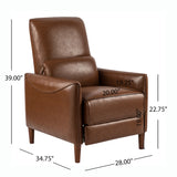 Comfy Upholstered Recliner Chair – Small Push Armchair with Footrest & Rubber Wood Legs