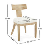 Modern Beige Dining Chairs Set of 2 – Upholstered Side Chairs with Rubberwood Frame for Kitchen or Dining Room