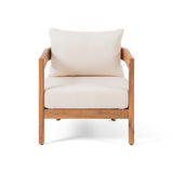 Outdoor Acacia Wood Club Chair with Cushions - NH593213